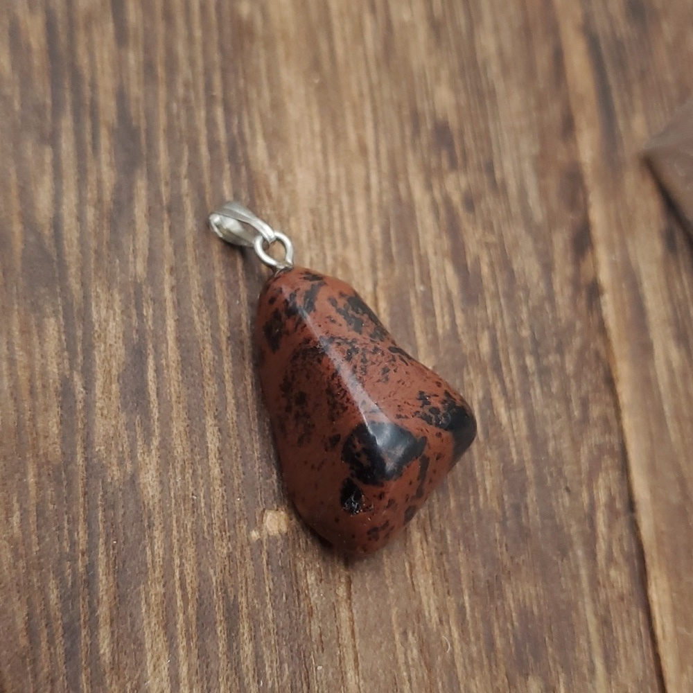 Stunning rainbow red jasper stone necklace pendant earthy‎